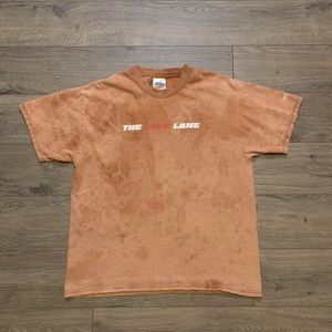 Custom Bleach Size Large The Fast Lane Graphic Print T-Shirt.